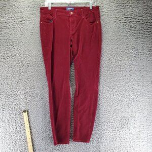 Old Navy Jeans Womens Size 12 Garnet Red Rockstar Mid-Rise Velvet Cotton Stretch